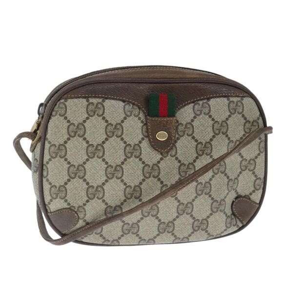 GUCCI GG Supreme Web Sherry Line Shoulder Bag Pvc Beige 89 02 066 - Picture 1 of 16